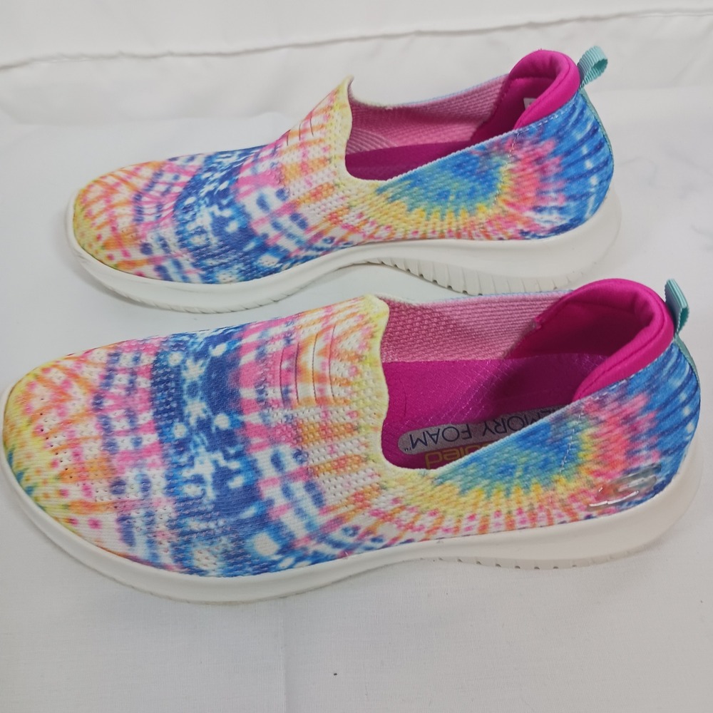 Skechers Ultra Flex Sneakers Womens 7 Multi Color Excellent Tie Dye Slip On - Picture 2 of 7